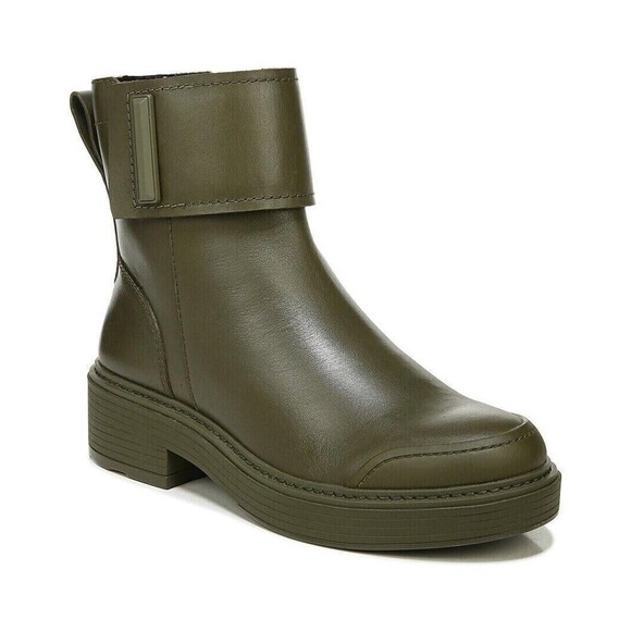 Franco Sarto Women Olive Leather Karrie Ankle Bootie 5.5 - Picture 1 of 8